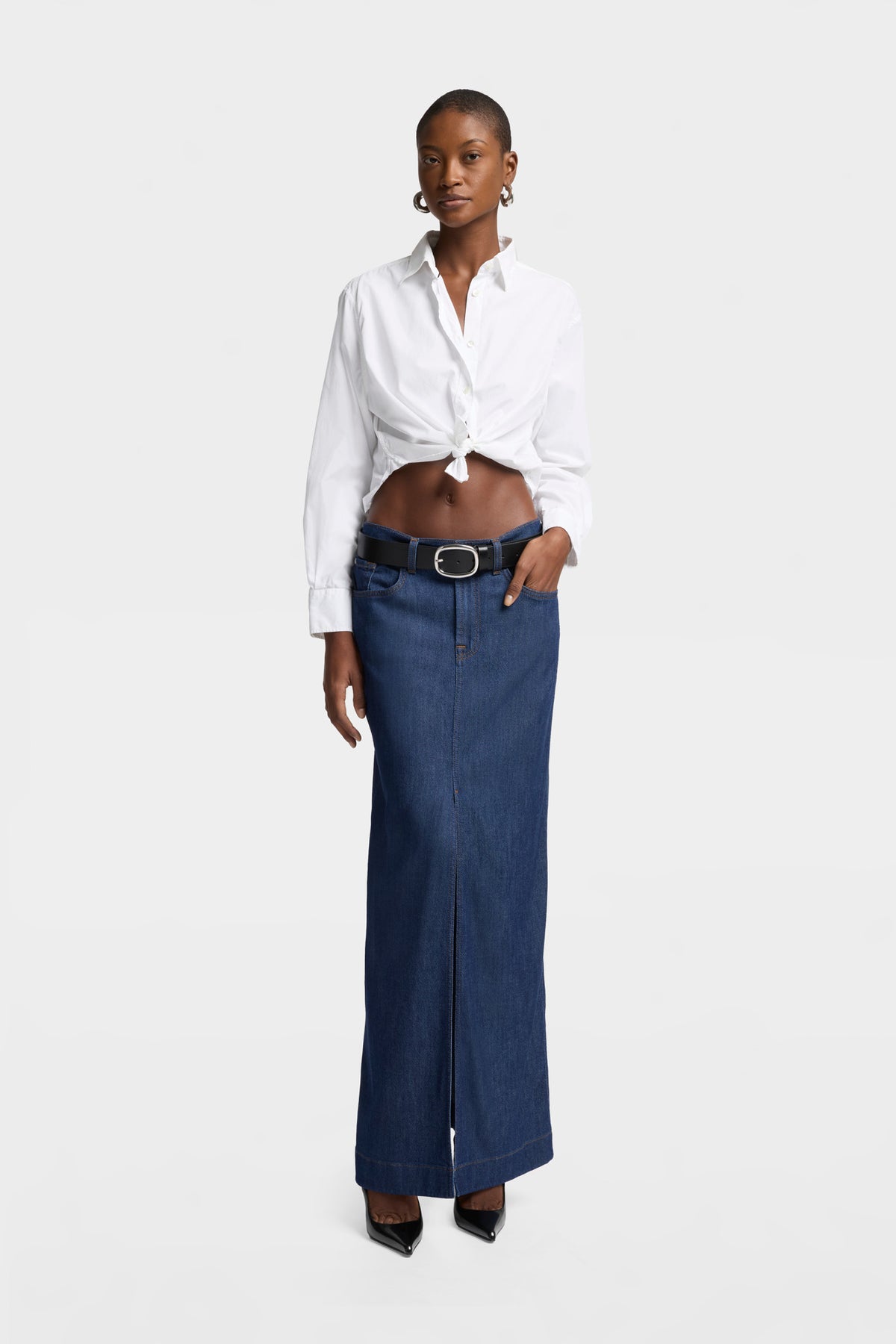 Falda Mujer Weightless Front Slit Maxi Skirt | 7 for all mankind