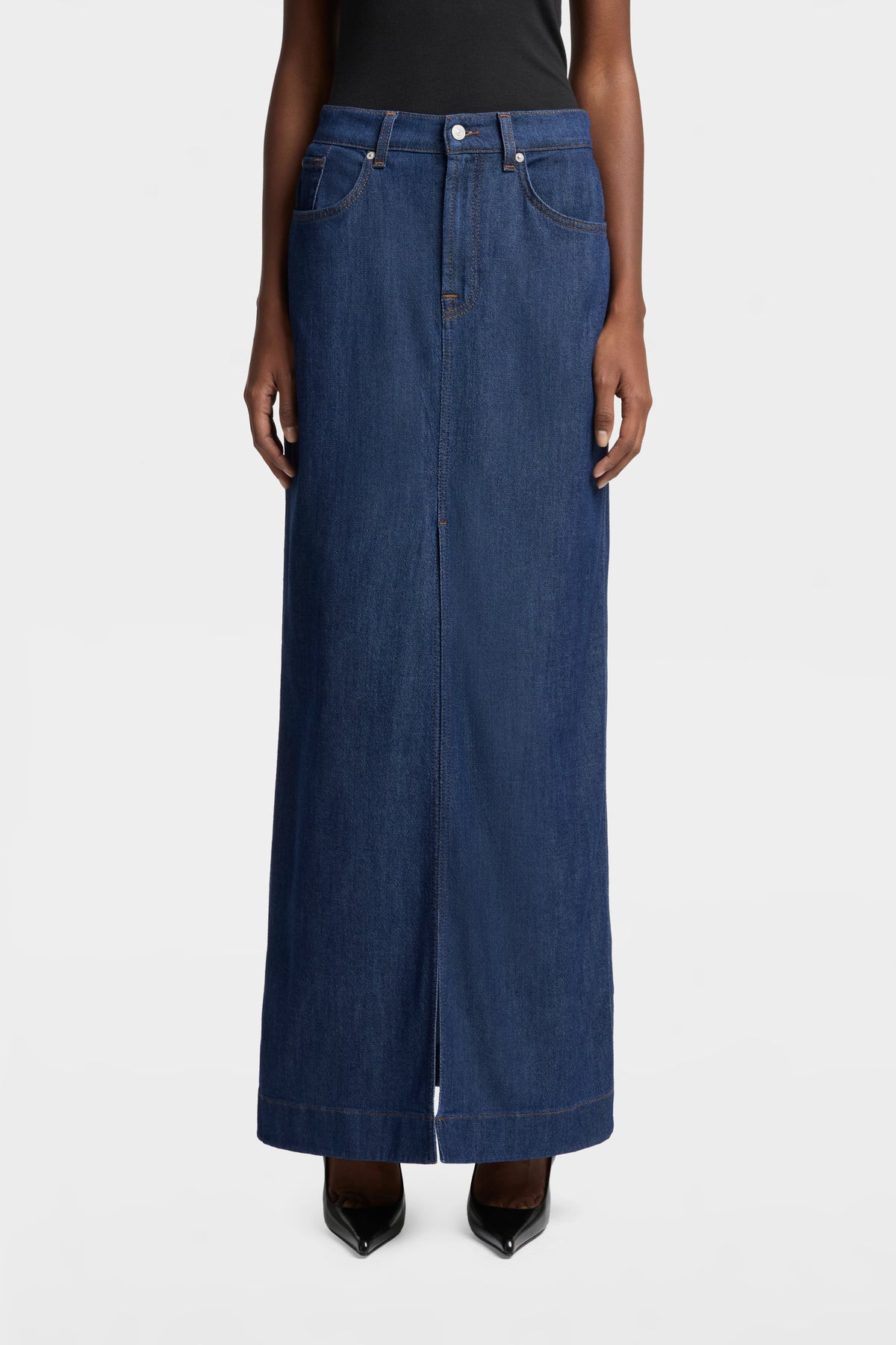 Falda Mujer Weightless Front Slit Maxi Skirt | 7 for all mankind