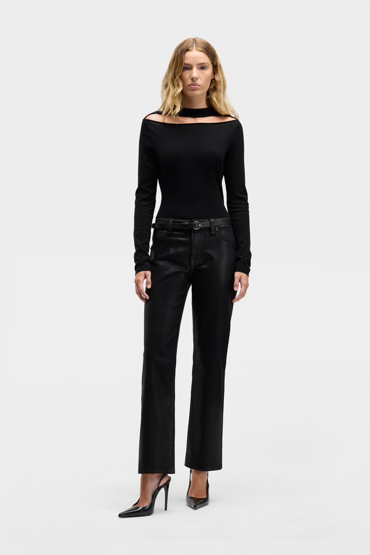 Pantalón de Mujer Coated Calie Straight | 7 for all mankind