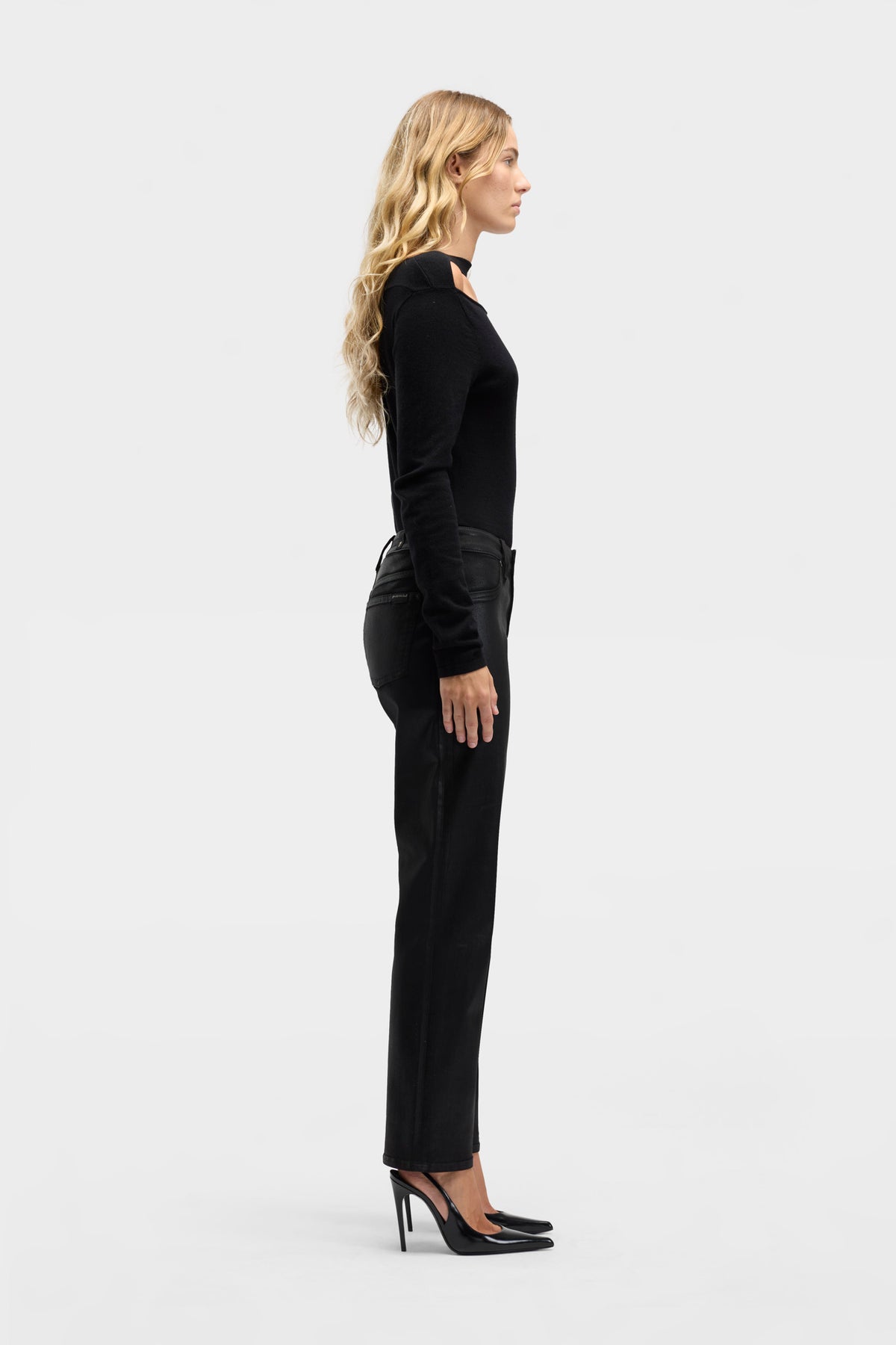 Pantalón de Mujer Coated Calie Straight | 7 for all mankind
