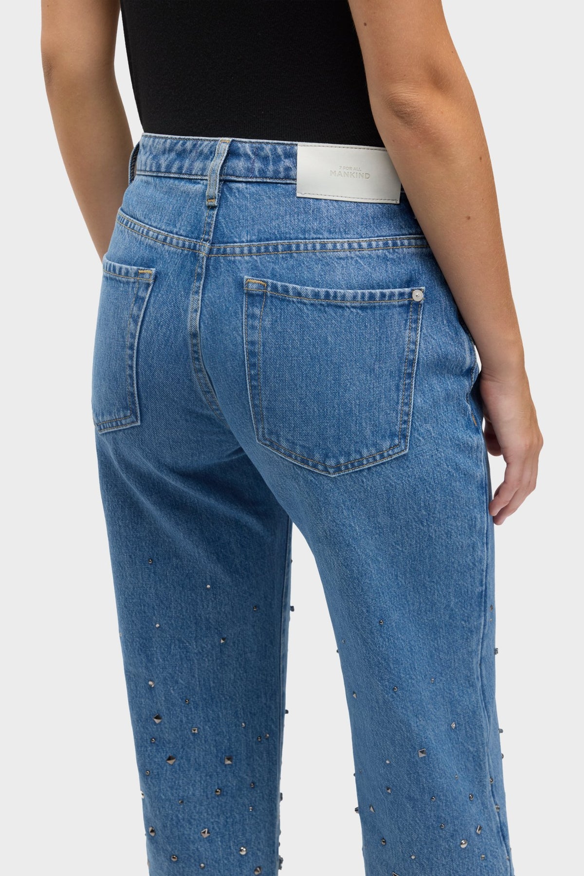 Jeans de Mujer Mankind Embellished Calie Straight Ankle | 7 for all mankind