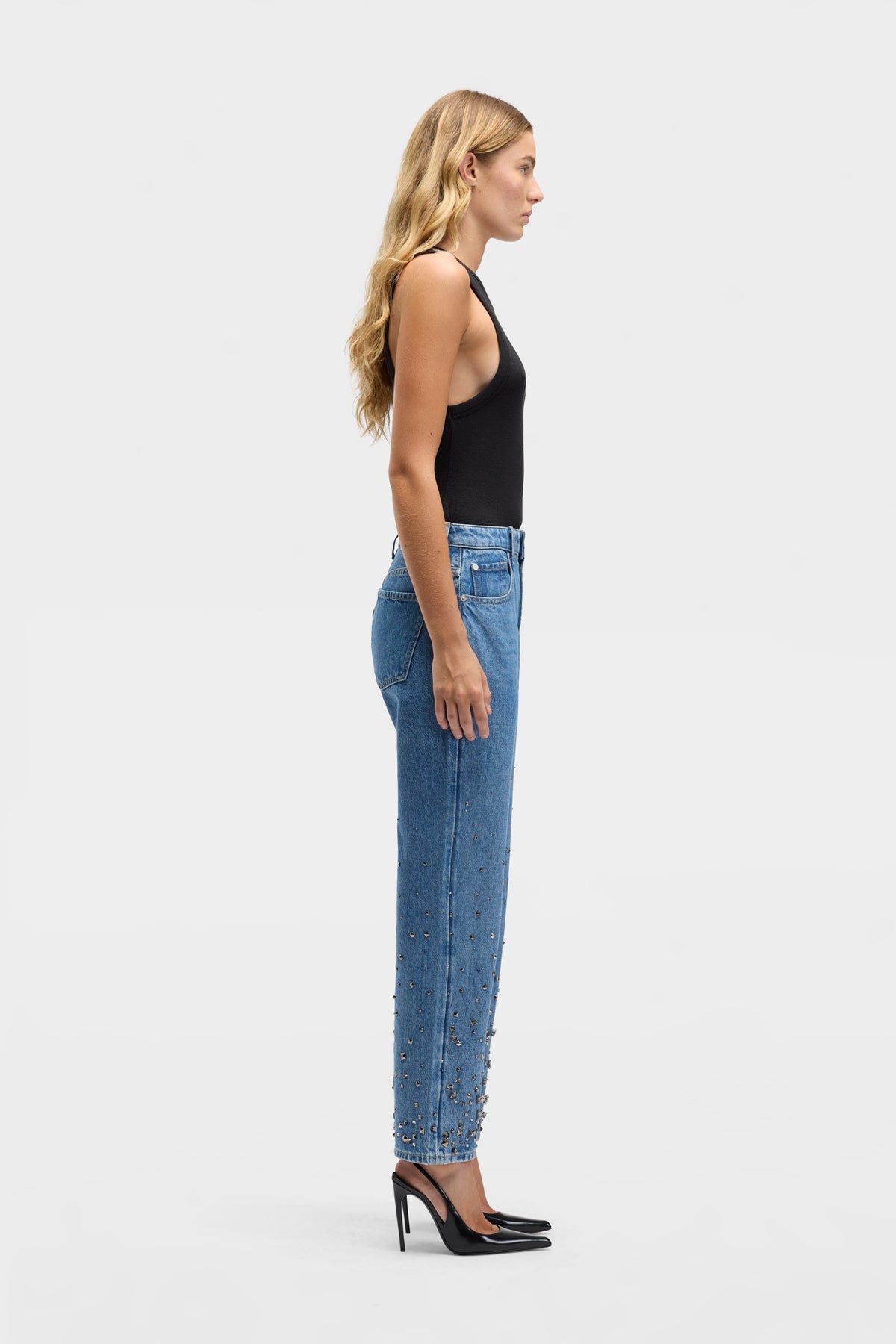 Jeans de Mujer Mankind Embellished Calie Straight Ankle | 7 for all mankind