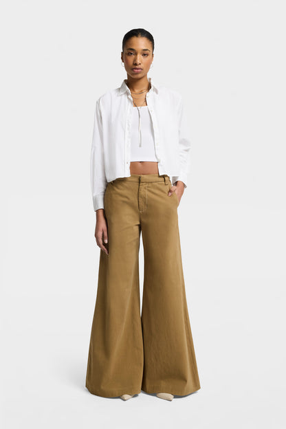 Pantalón de Mujer Comfort Twill Willow Palazzo Wide Leg | 7 for all mankind