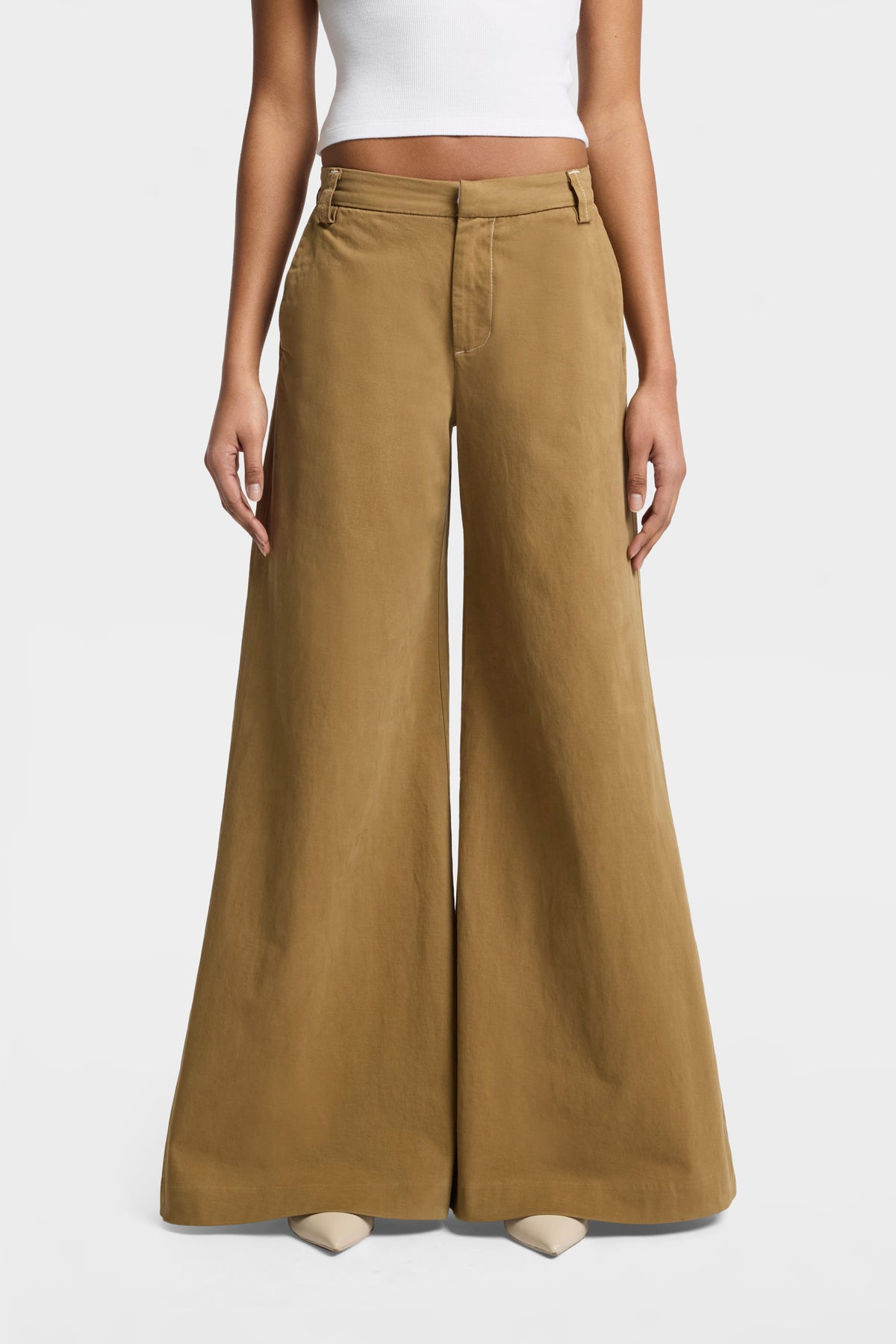 Pantalón de Mujer Comfort Twill Willow Palazzo Wide Leg | 7 for all mankind