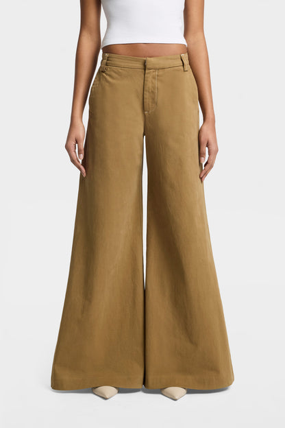 Pantalón de Mujer Comfort Twill Willow Palazzo Wide Leg | 7 for all mankind