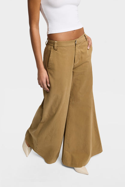 Pantalón de Mujer Comfort Twill Willow Palazzo Wide Leg | 7 for all mankind