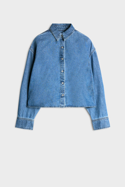 Camisa Mujer Weightless Nina Cropped Shirt | 7 for all mankind