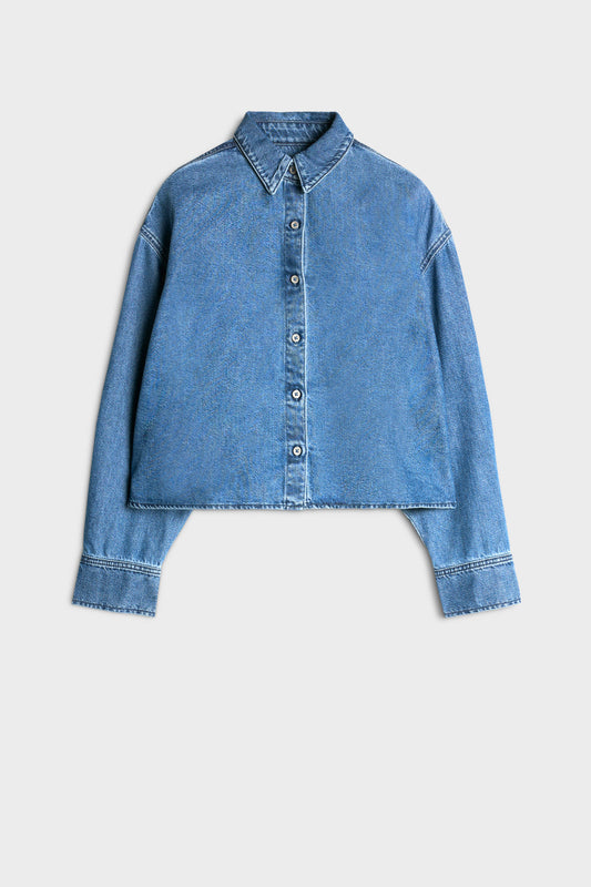 Camisa Mujer Weightless Nina Cropped Shirt | 7 for all mankind