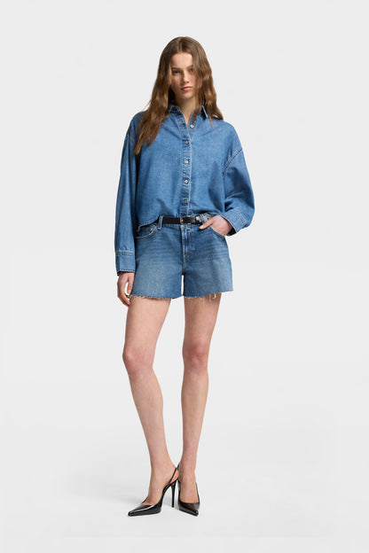 Camisa Mujer Weightless Nina Cropped Shirt | 7 for all mankind