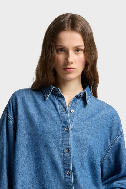 Camisa Mujer Weightless Nina Cropped Shirt | 7 for all mankind