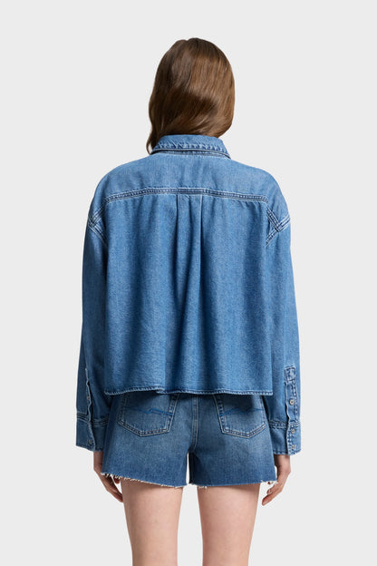 Camisa Mujer Weightless Nina Cropped Shirt | 7 for all mankind