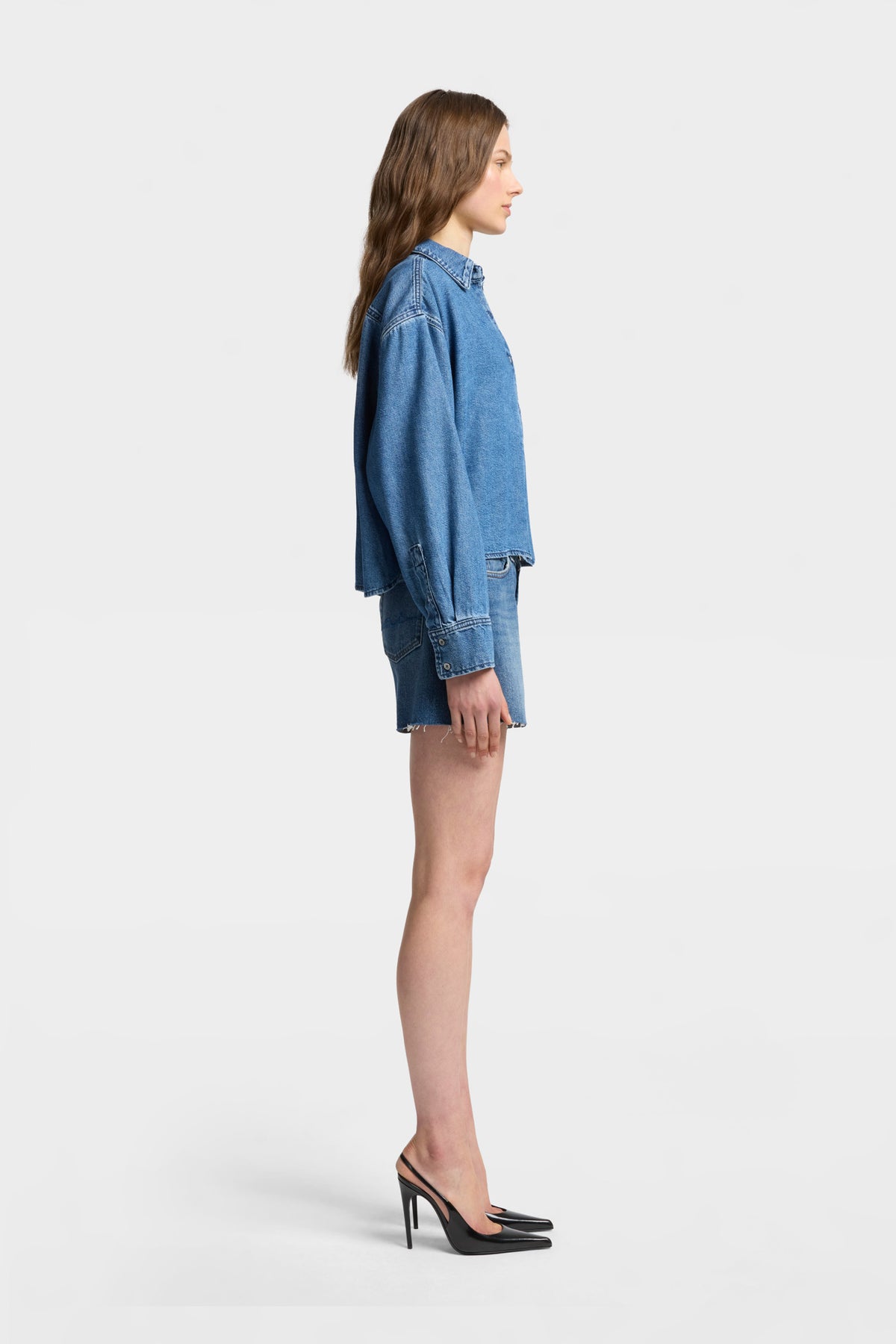 Camisa Mujer Weightless Nina Cropped Shirt | 7 for all mankind