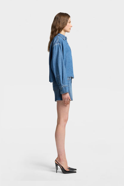 Camisa Mujer Weightless Nina Cropped Shirt | 7 for all mankind