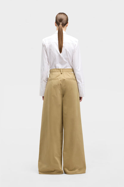 Pantalón de Mujer Comfort Twill Pleated Wide Leg Trouser | 7 for all mankind