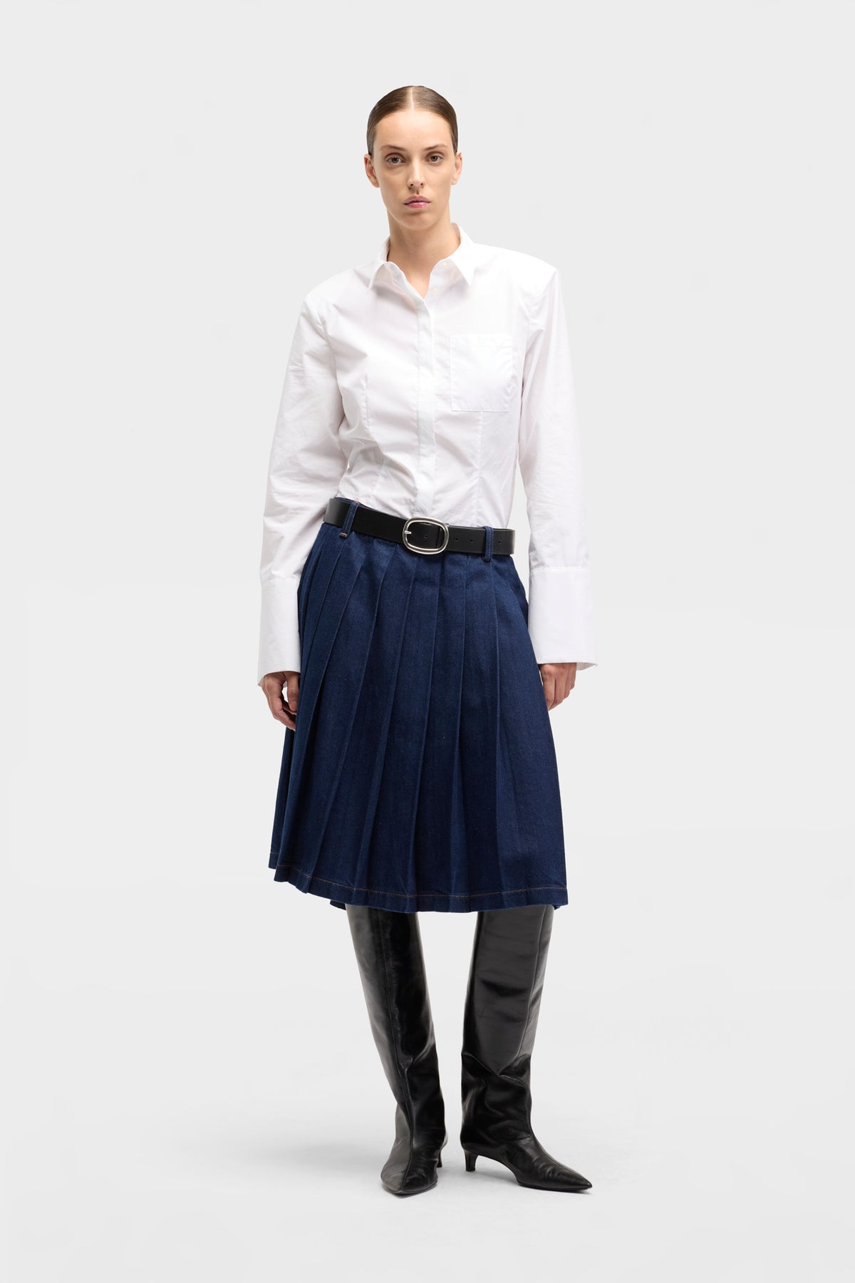Falda Mujer Mankind Pleated Midi Skirt | 7 for all mankind