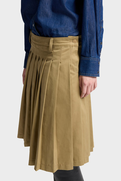 Falda Mujer Comfort Twill Pleated Midi Skirt | 7 for all mankind